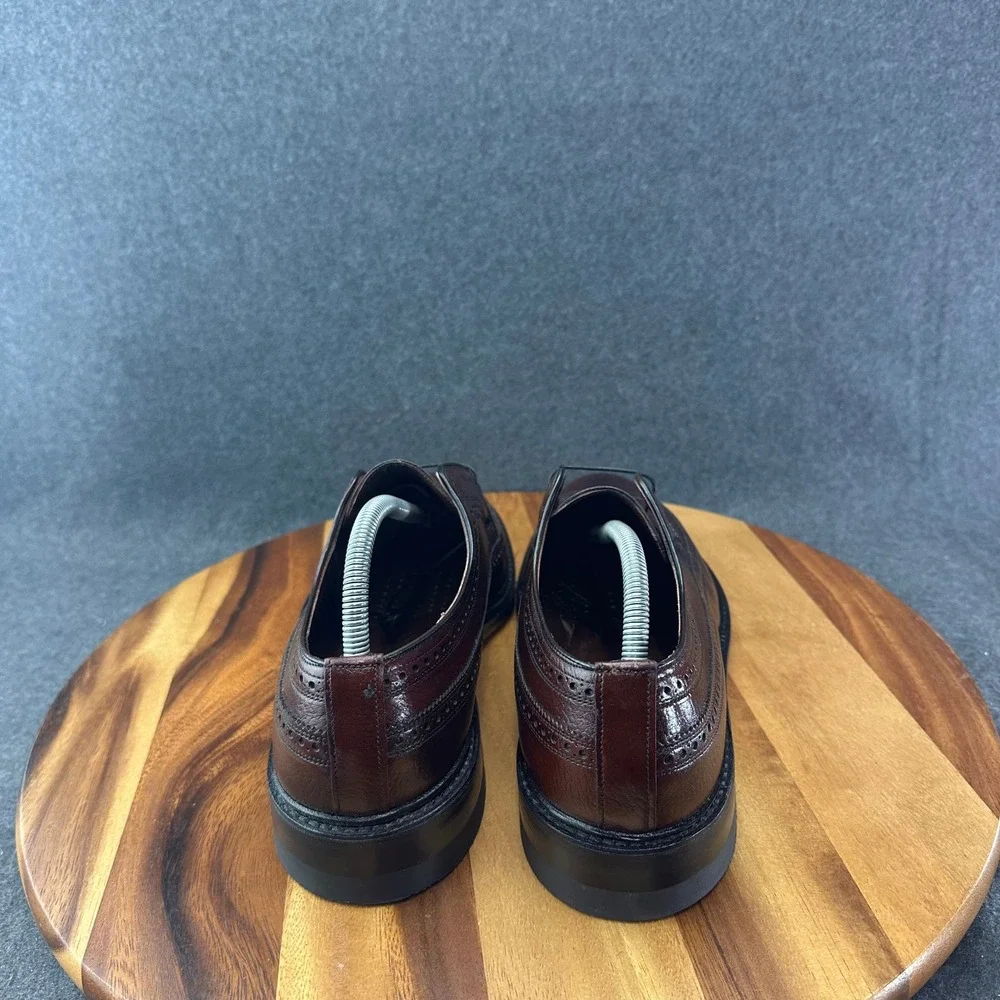 Sears Vtg NOS Easy Flex Mens Brogue Wingtip Shoes Burgundy Made In USA Sz 11D